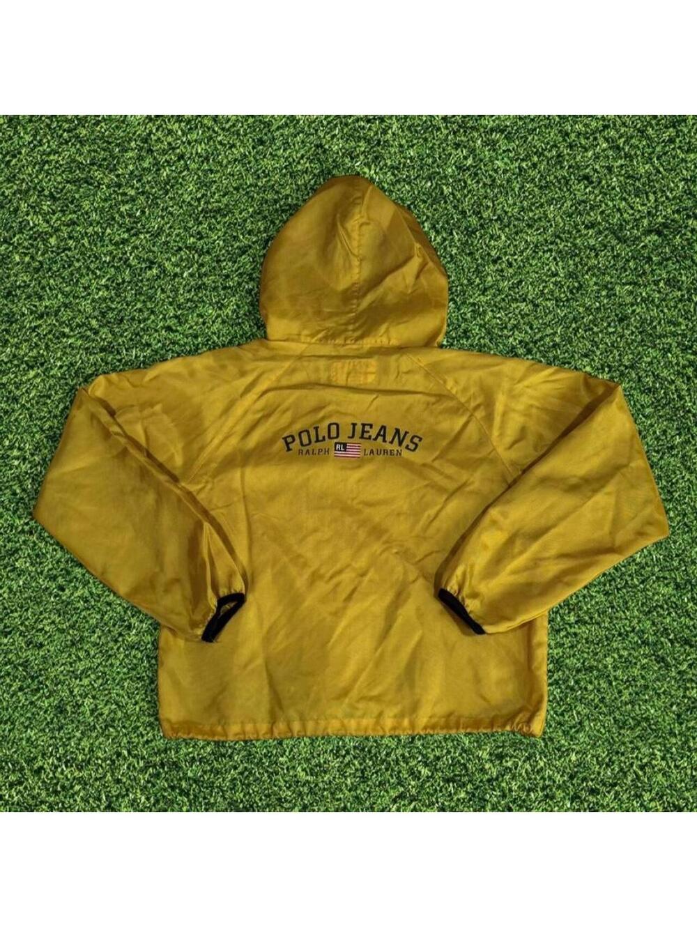 Vintage Polo Jeans Ralph Lauren Yellow Windbreaker Boxy Fit